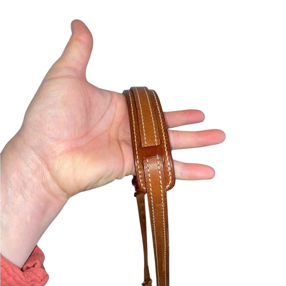 Dooney & Bourke caramel brown pebbled leather Dillon lettercarrier crossbody bag - Picture 6 of 15